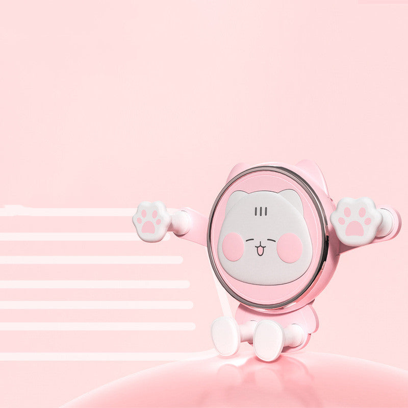 Car Bracket Car Navigation Cartoon Cute Women