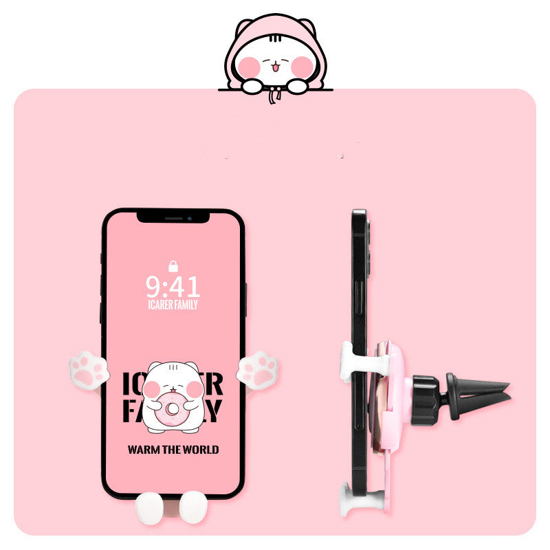 Car Bracket Car Navigation Cartoon Cute Women