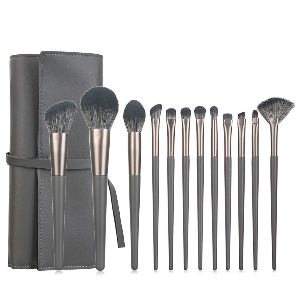 12-piece Makeup Brush Set With 4 Colors And A Makeup Bag