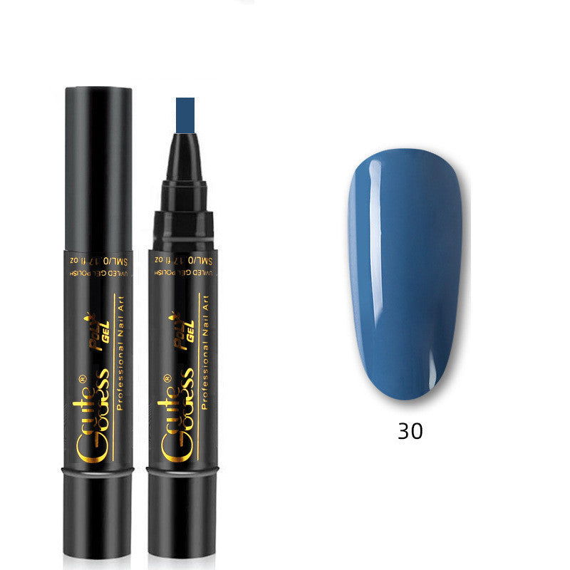 3 In 1 Nail Glue Pen  One-step Glue Phototherapy Plastic Nail Magnet Pen French Water Ripple Cat Eye Strong Magnet Pen DIY Manicure Tool Pen