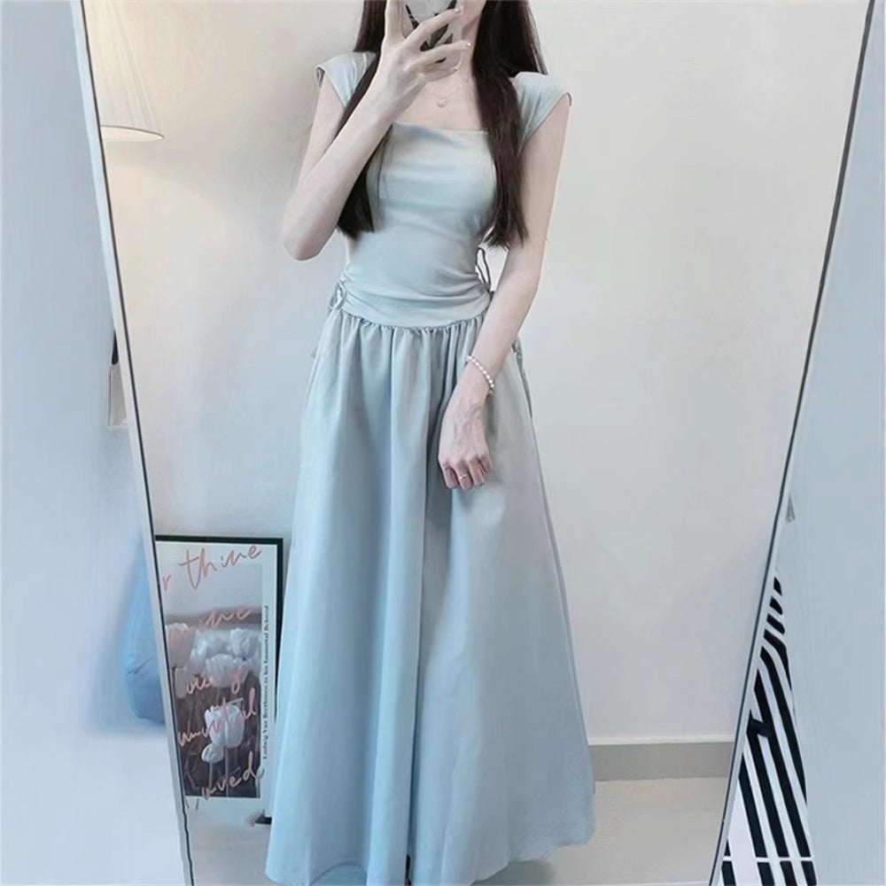 New Patchwork Skirt Sophisticated Waist-cinching And Slimming Maxi Dress