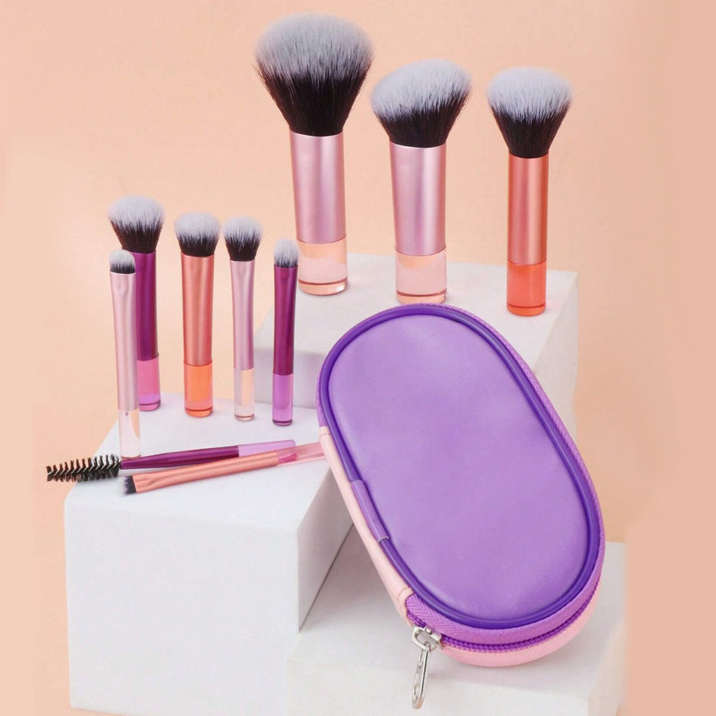 12-piece Makeup Brush Set With 4 Colors And A Makeup Bag
